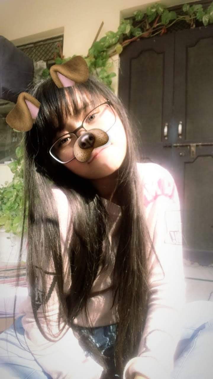 Birthday girl with dog filter